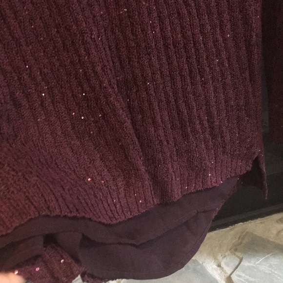 Burgundy Sweater with sequins - Picture 3 of 4